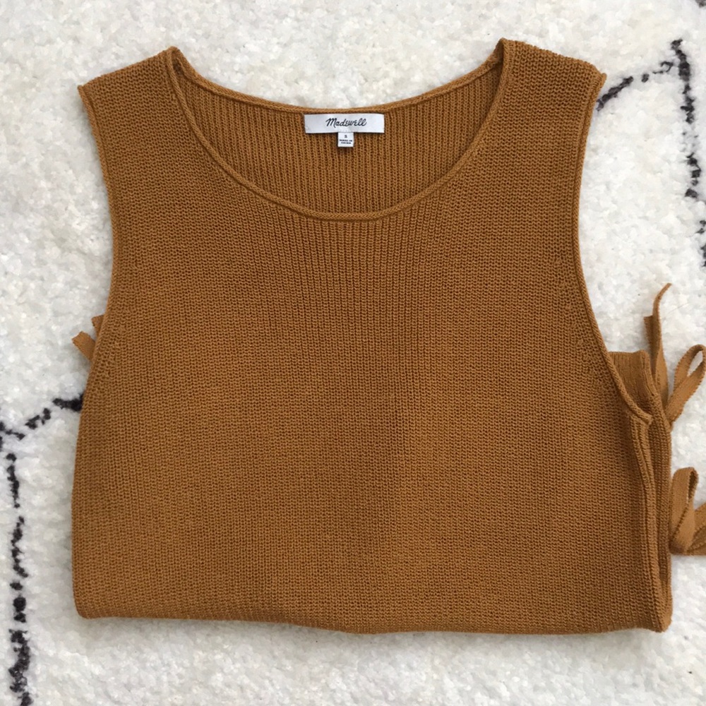Madewell Mustard Side-Tie Sweater Tank / Size S